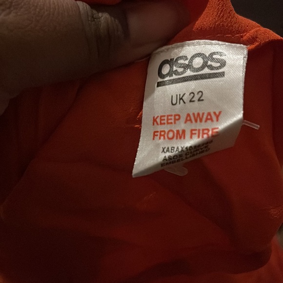 Deep Orange caftan style tunic blouse with intricate heavy collar embellishment - Picture 12 of 13